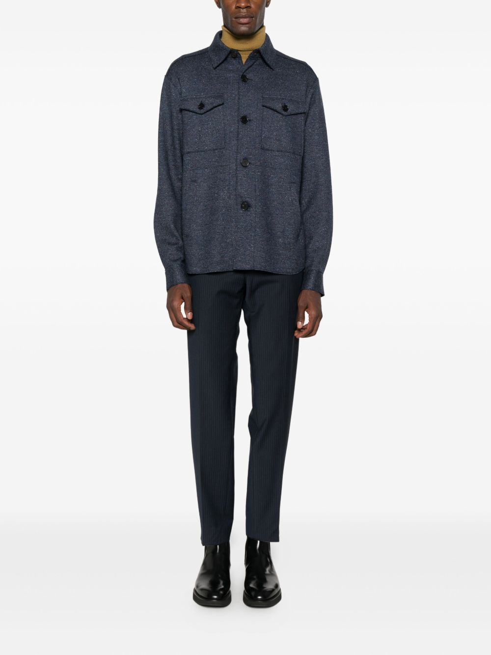 Giacca-camicia con bottoni in blu Harris wharf london - uomo 