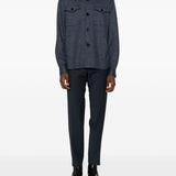 Giacca-camicia con bottoni in blu Harris wharf london - uomo 