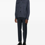 Giacca-camicia con bottoni in blu Harris wharf london - uomo 