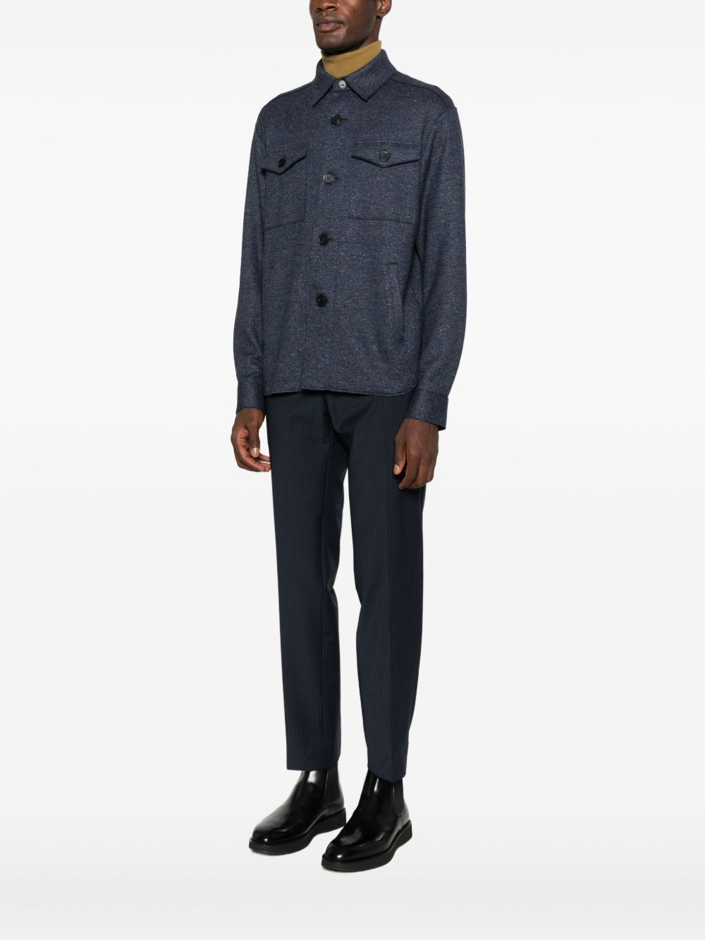Giacca-camicia con bottoni in blu Harris wharf london - uomo 