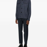 Giacca-camicia con bottoni in blu Harris wharf london - uomo 