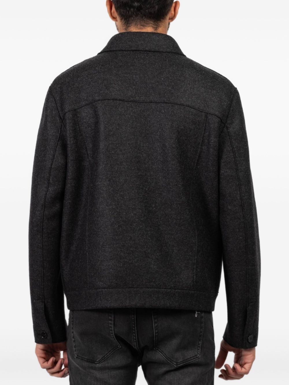 Giacca in lana con colletto classico in grigio Harris wharf london - uomo 