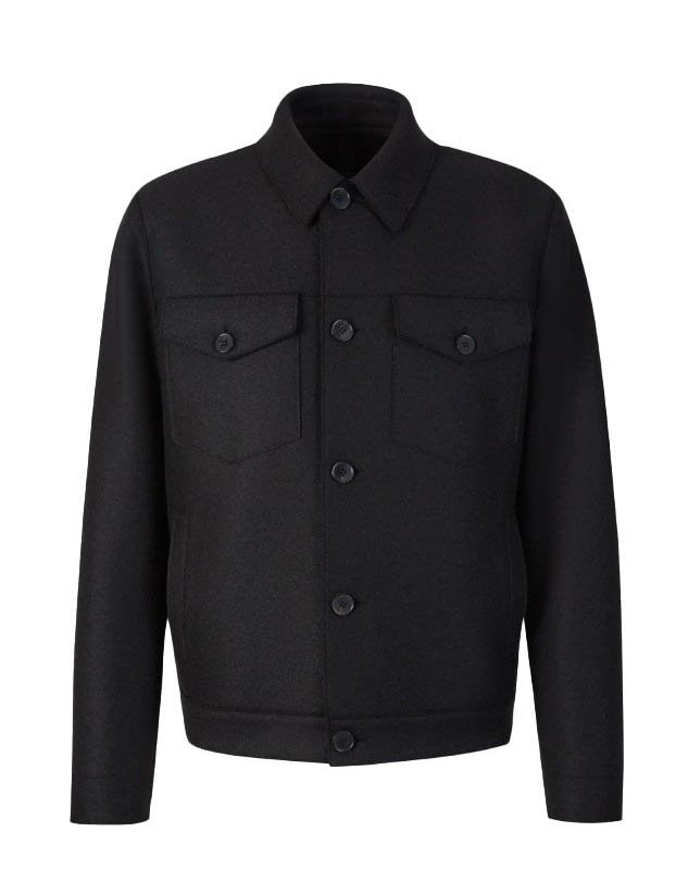 Giacca in lana con colletto classico in grigio Harris wharf london - uomo 