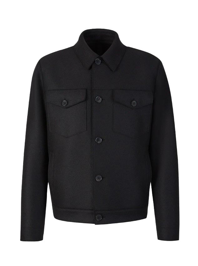 Giacca in lana con colletto classico in grigio Harris wharf london - uomo 