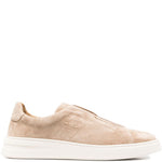 Sneakers in suede senza lacci in beige 