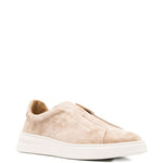 Sneakers in suede senza lacci in beige 
