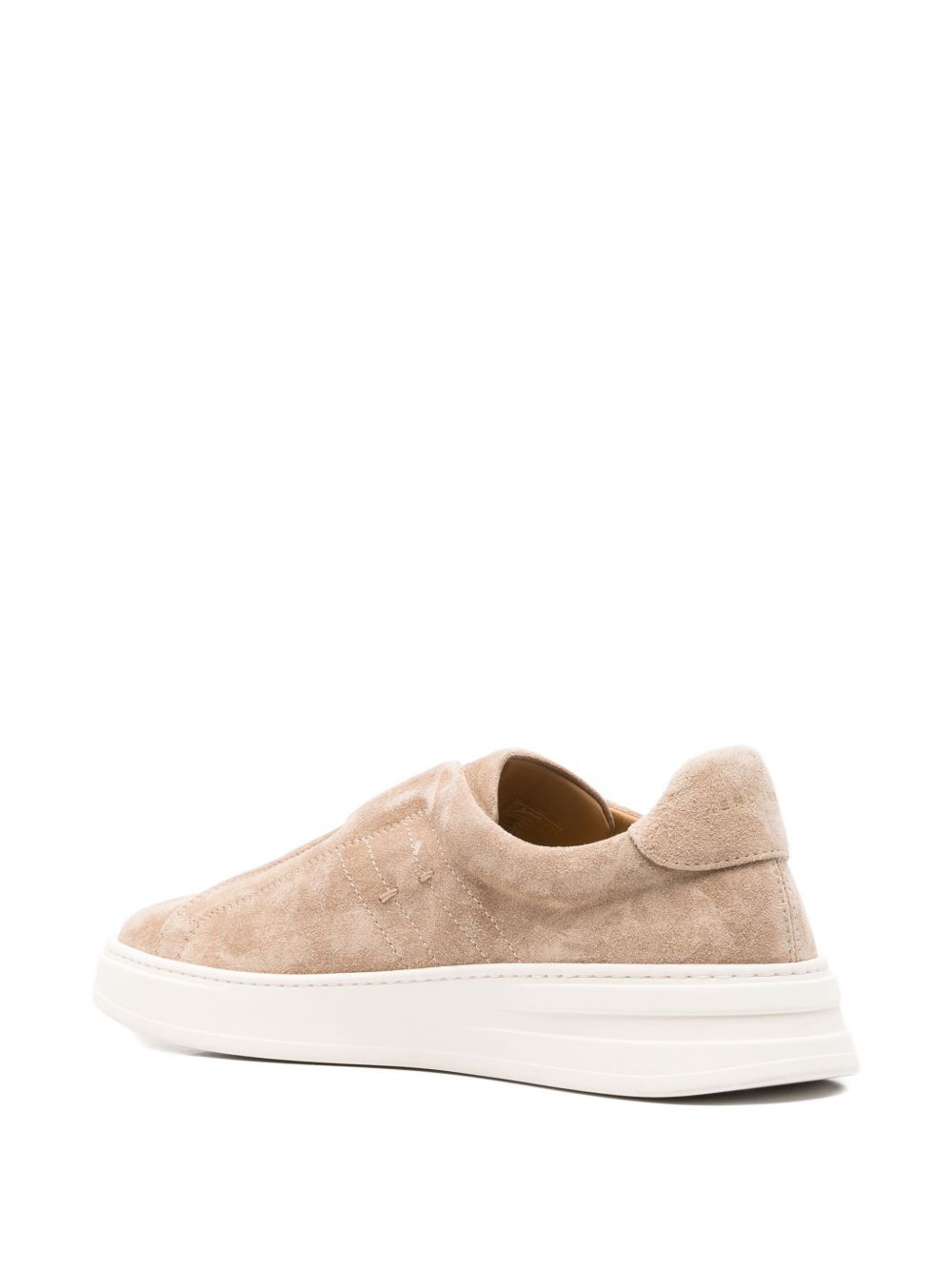 Sneakers in suede senza lacci in beige 