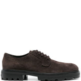 Derby strigate in suede in marrone Hogan - uomo 