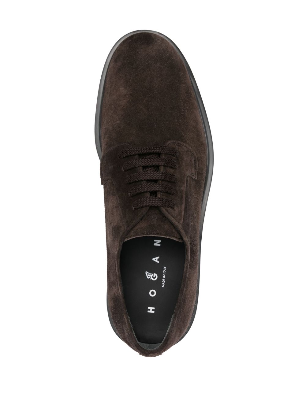 Derby strigate in suede in marrone Hogan - uomo 