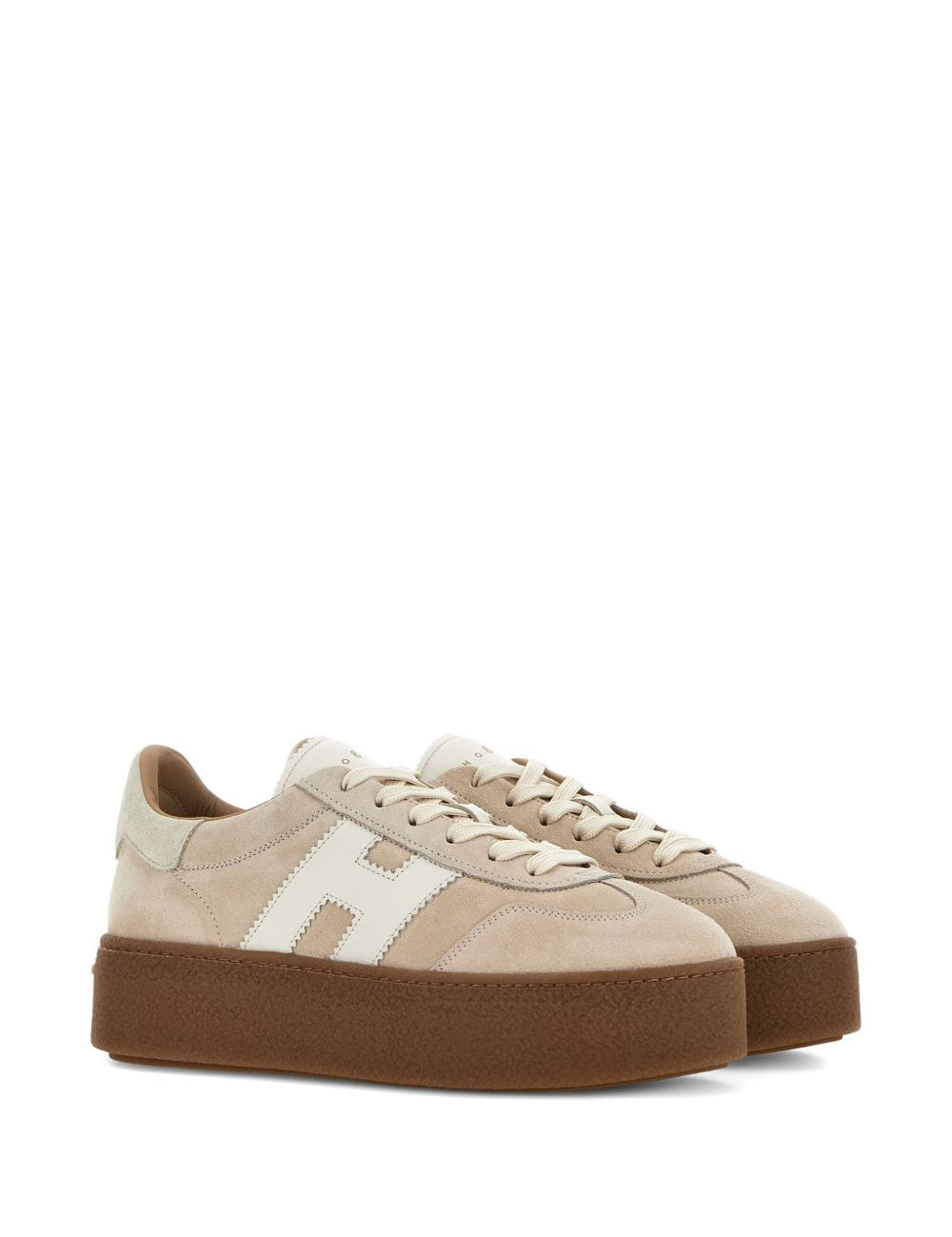 Sneakers h681 con suola alta in beige Hogan - donna 