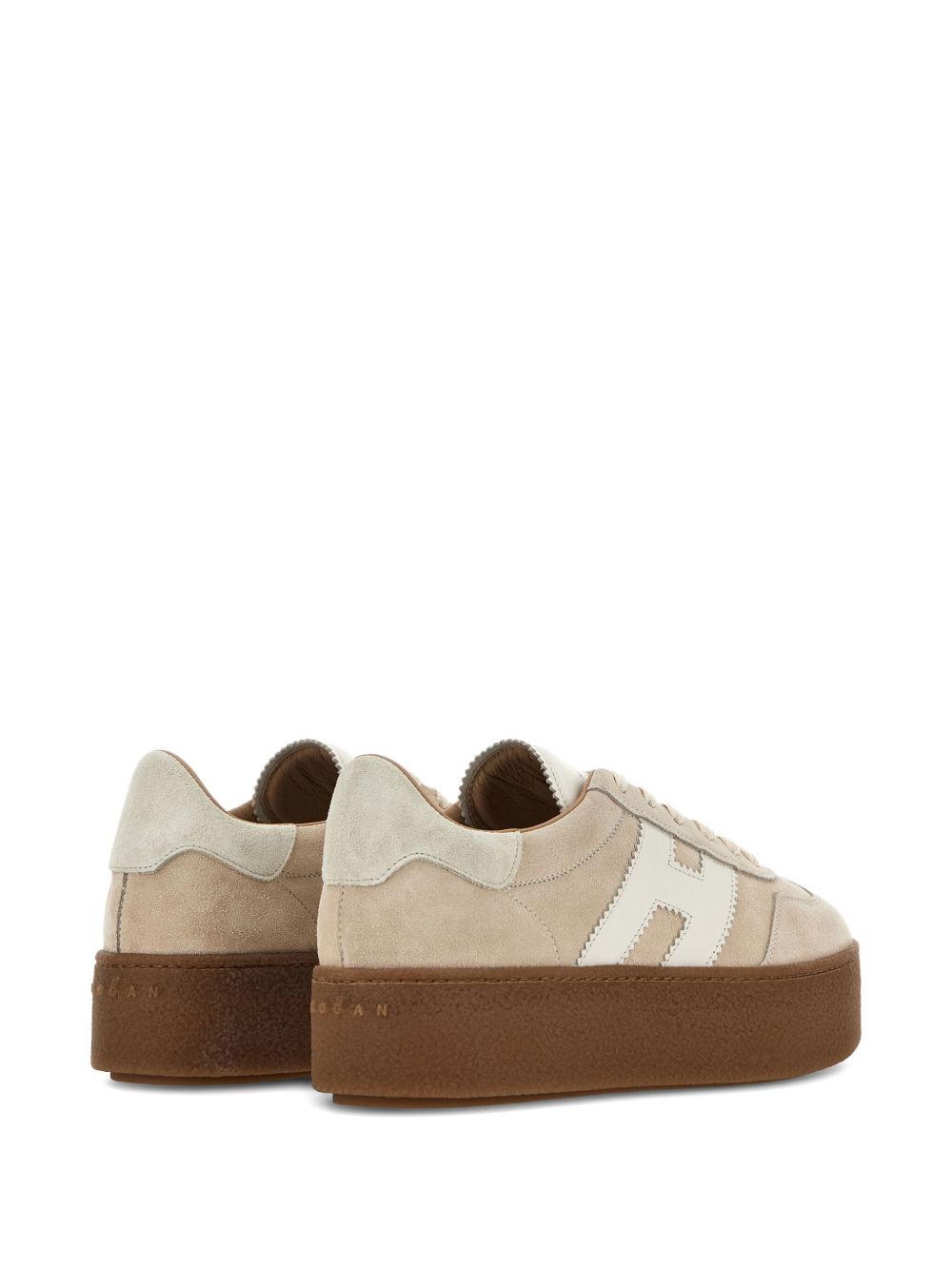 Sneakers h681 con suola alta in beige Hogan - donna 
