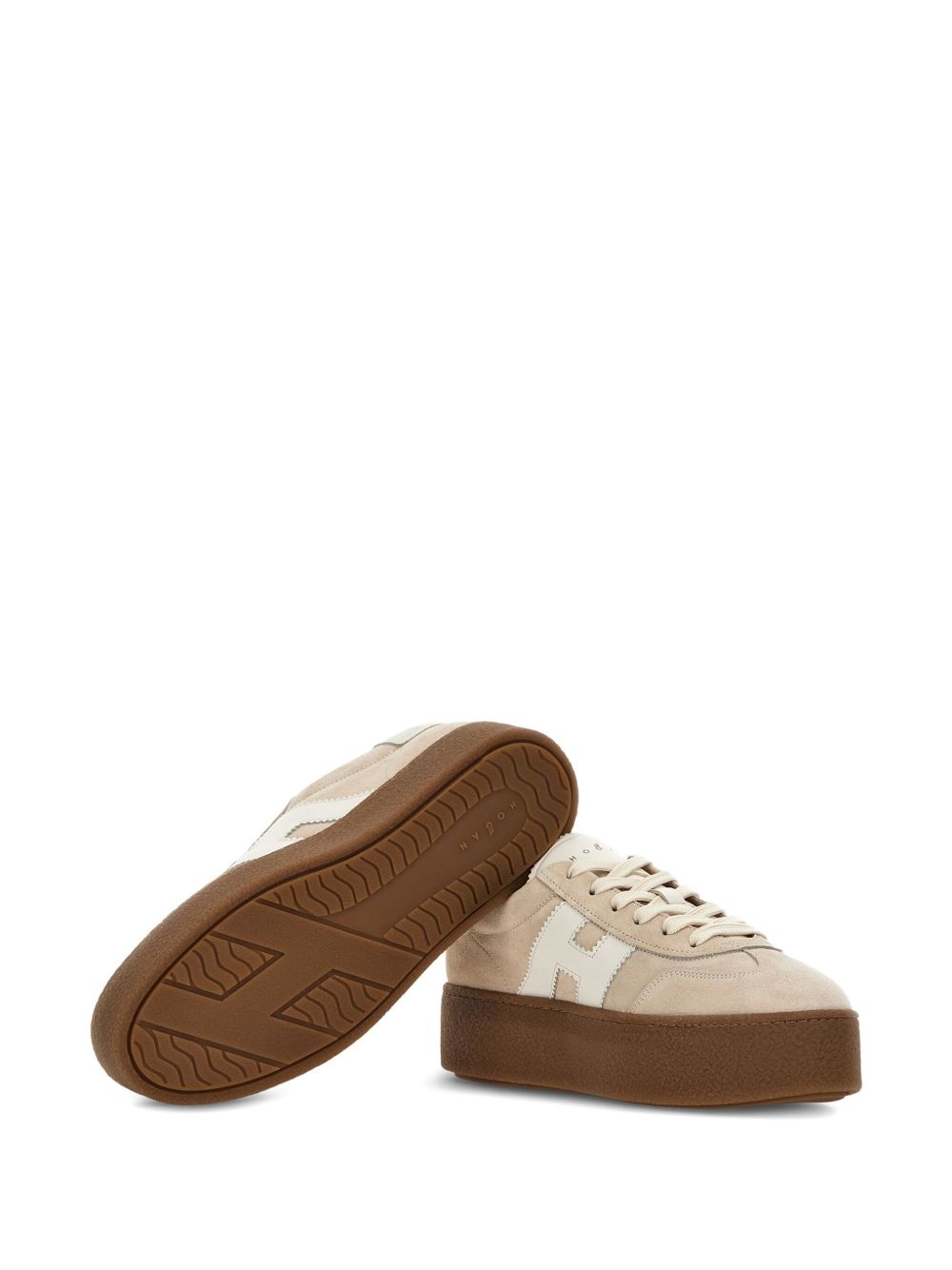 Sneakers h681 con suola alta in beige Hogan - donna 