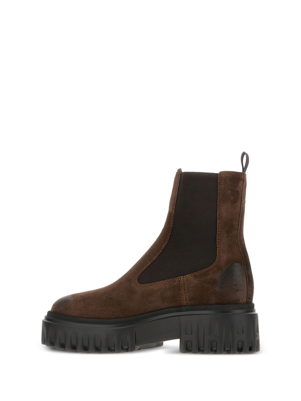 Stivali in pelle con inserti elasticizzati in marrone Hogan - donna 