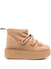 Inuikii Women's Beige Platform Ankle Boots
