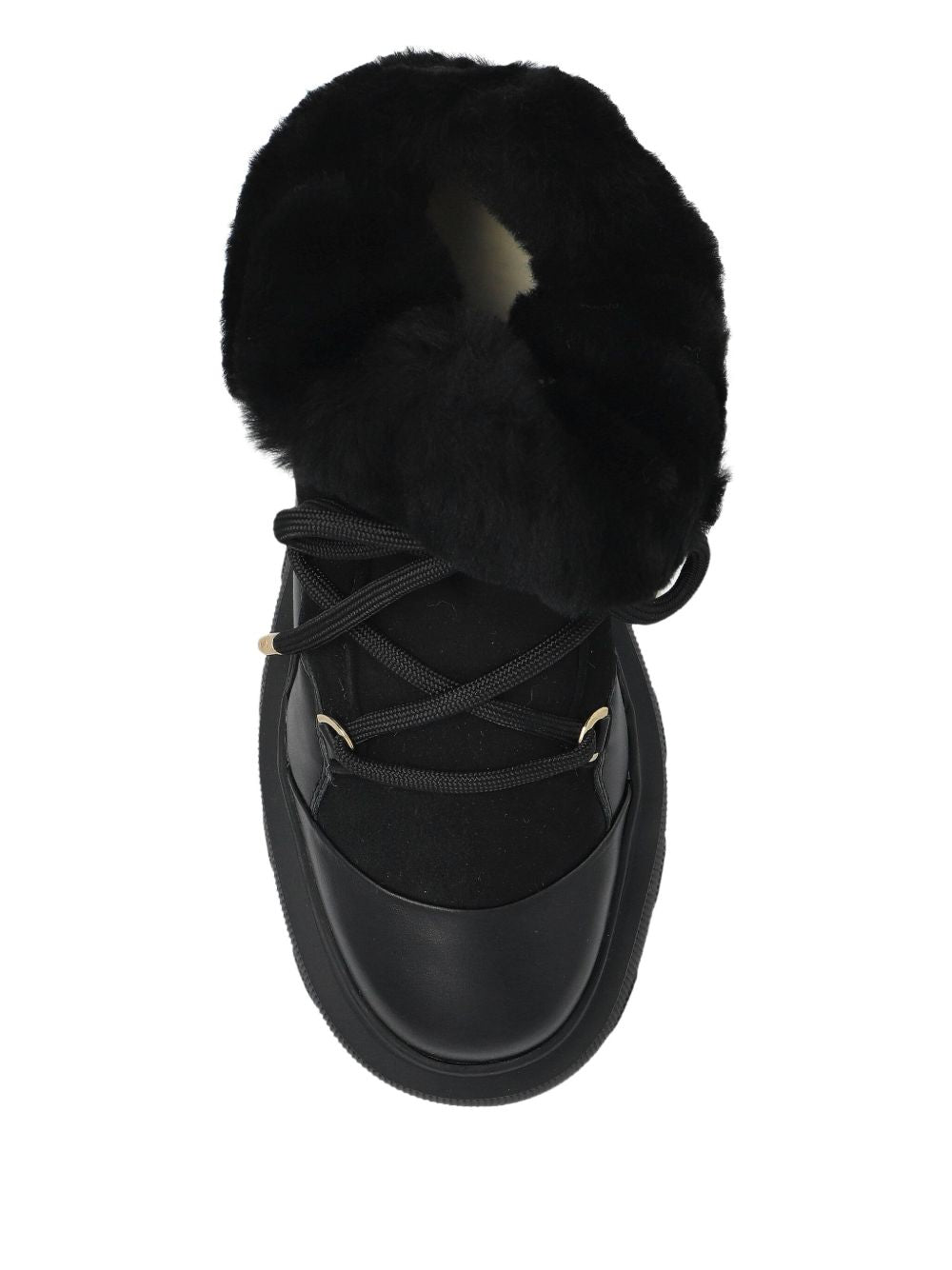 Stivaletti con plateau e lacci in nero Inuikii - donna 