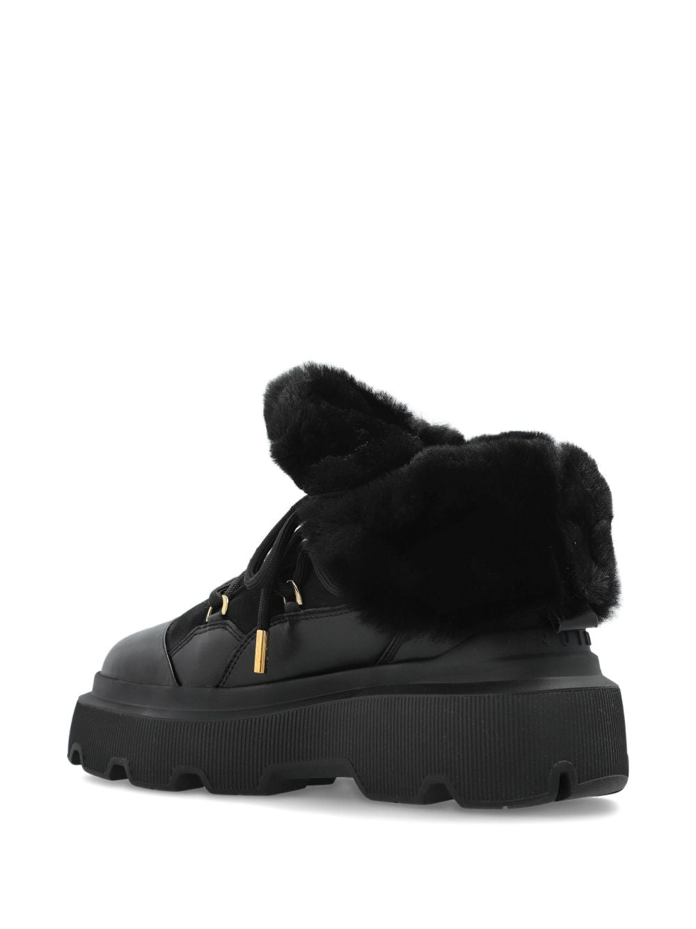 Stivaletti con plateau e lacci in nero Inuikii - donna 