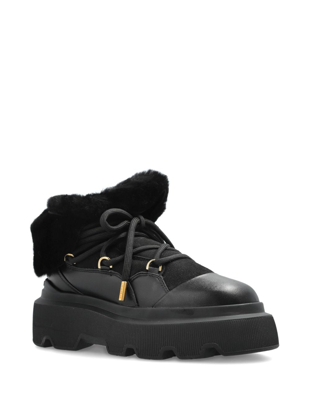Stivaletti con plateau e lacci in nero Inuikii - donna 