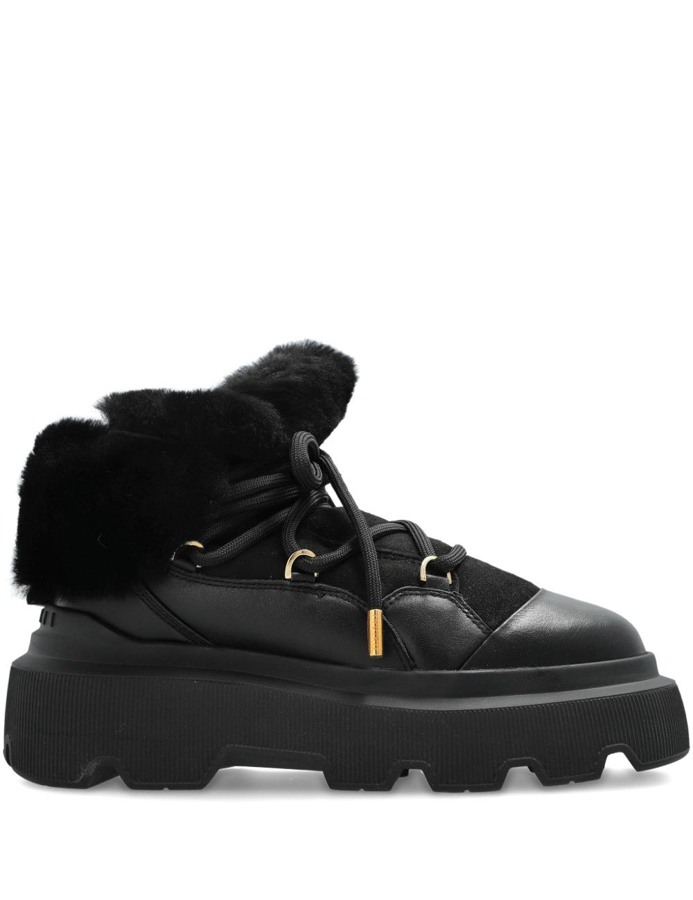 Stivaletti con plateau e lacci in nero Inuikii - donna 