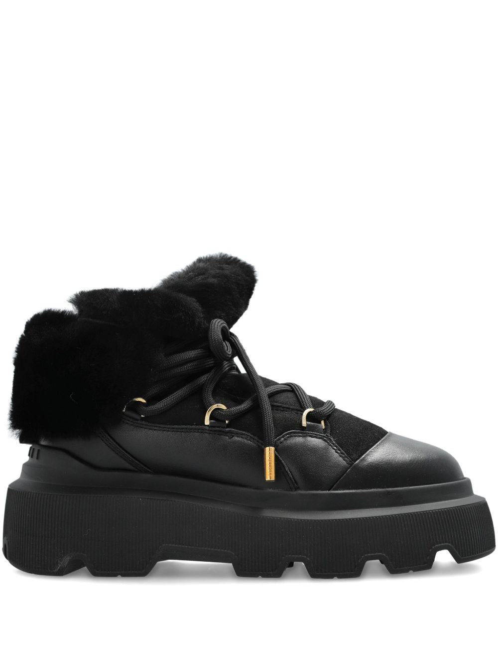 Stivaletti con plateau e lacci in nero Inuikii - donna 