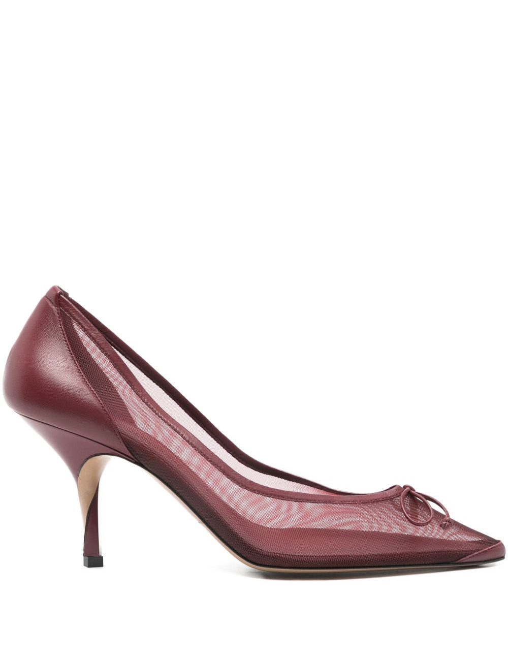 Décolleté con fiocco in mesh in borgogna Jacquemus - donna 