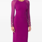 Abito midi Eurabia con paillettes in viola Jenny packham - donna 