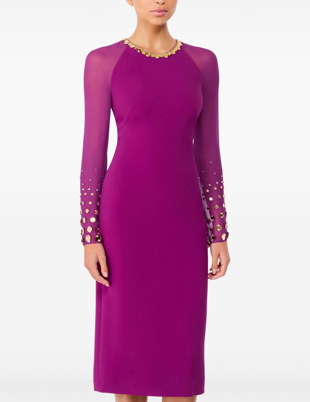 Abito midi Eurabia con paillettes in viola Jenny packham - donna 