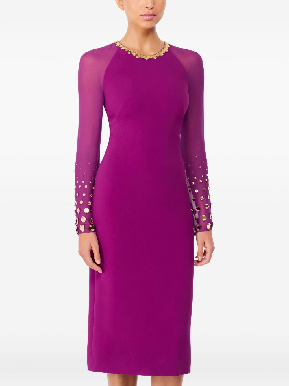 Abito midi Eurabia con paillettes in viola Jenny packham - donna 
