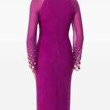 Abito midi Eurabia con paillettes in viola Jenny packham - donna 