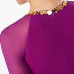 Abito midi Eurabia con paillettes in viola Jenny packham - donna 