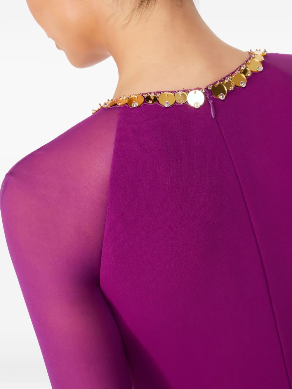 Abito midi Eurabia con paillettes in viola Jenny packham - donna 
