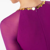 Abito midi Eurabia con paillettes in viola Jenny packham - donna 
