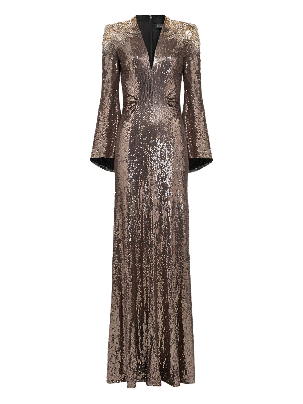 Abito maxi con paillettes in marrone Jenny packham - donna 
