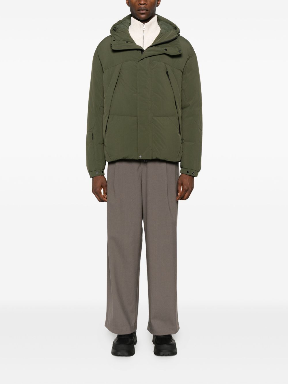 Piumino con cappuccio in verde Jg1 - uomo 