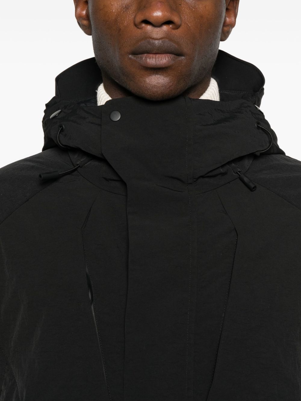 Giacca con cappuccio e zip in nero Jg1 - uomo 