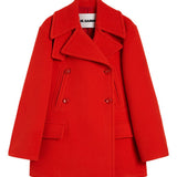 Cappotto doppiopetto in lana in rosso Jil sander - donna 