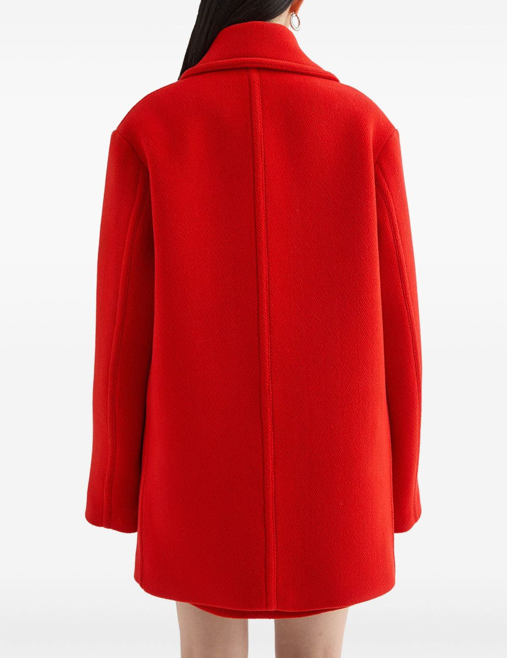Cappotto doppiopetto in lana in rosso Jil sander - donna 
