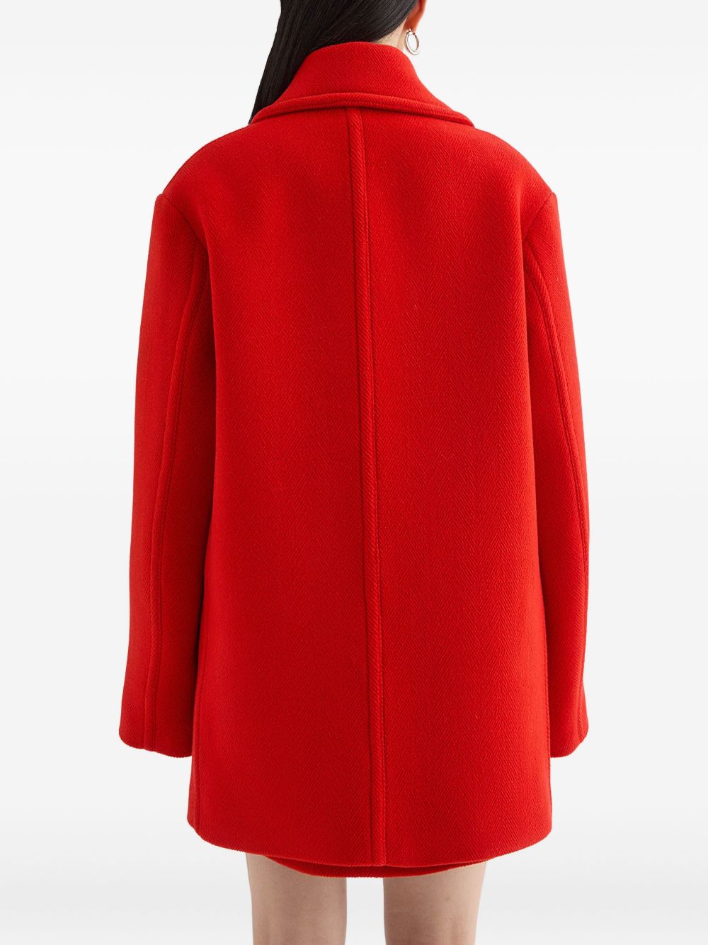 Cappotto doppiopetto in lana in rosso Jil sander - donna 