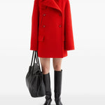 Cappotto doppiopetto in lana in rosso Jil sander - donna 