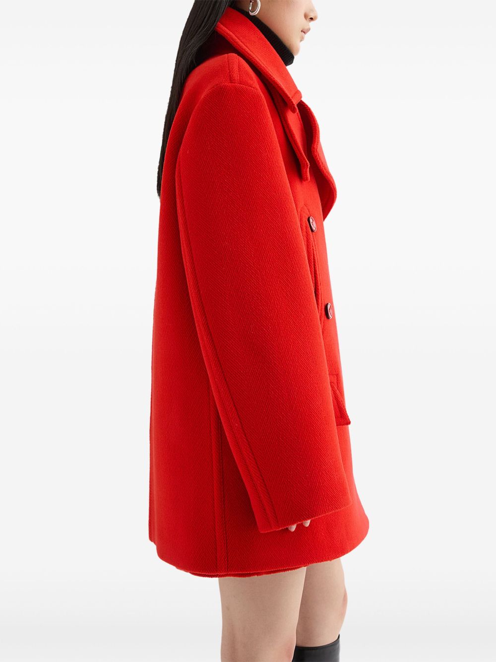 Cappotto doppiopetto in lana in rosso Jil sander - donna 