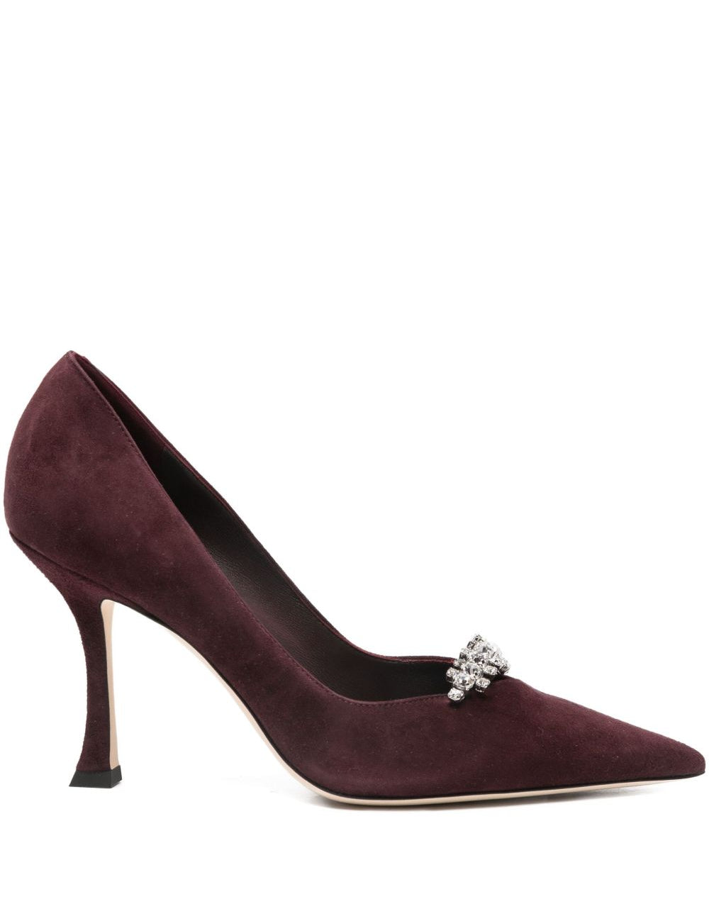 Décolleté a punta con cristalli in bordeaux Jimmy choo - donna 