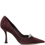 Décolleté a punta con cristalli in bordeaux Jimmy choo - donna 