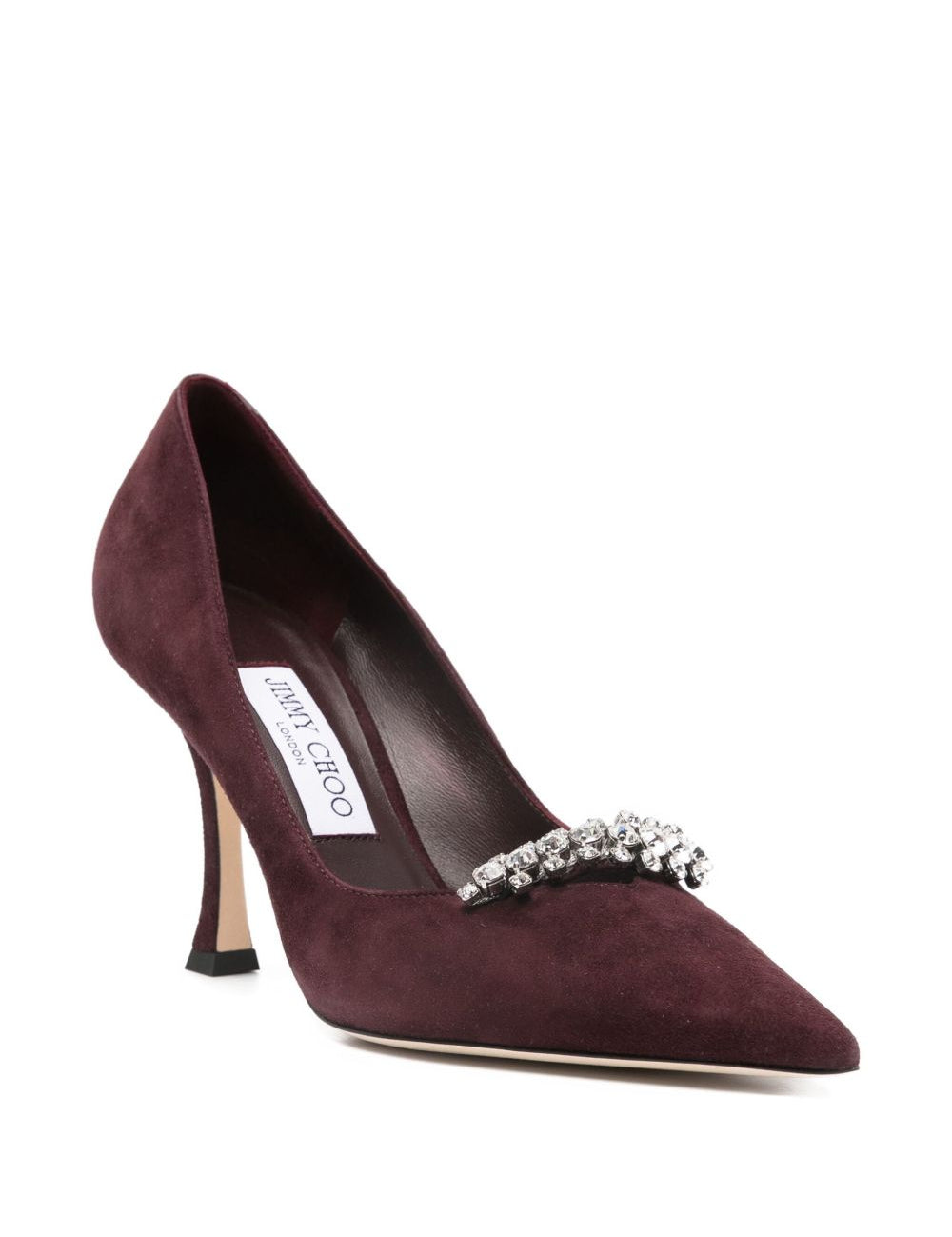 Décolleté a punta con cristalli in bordeaux Jimmy choo - donna 