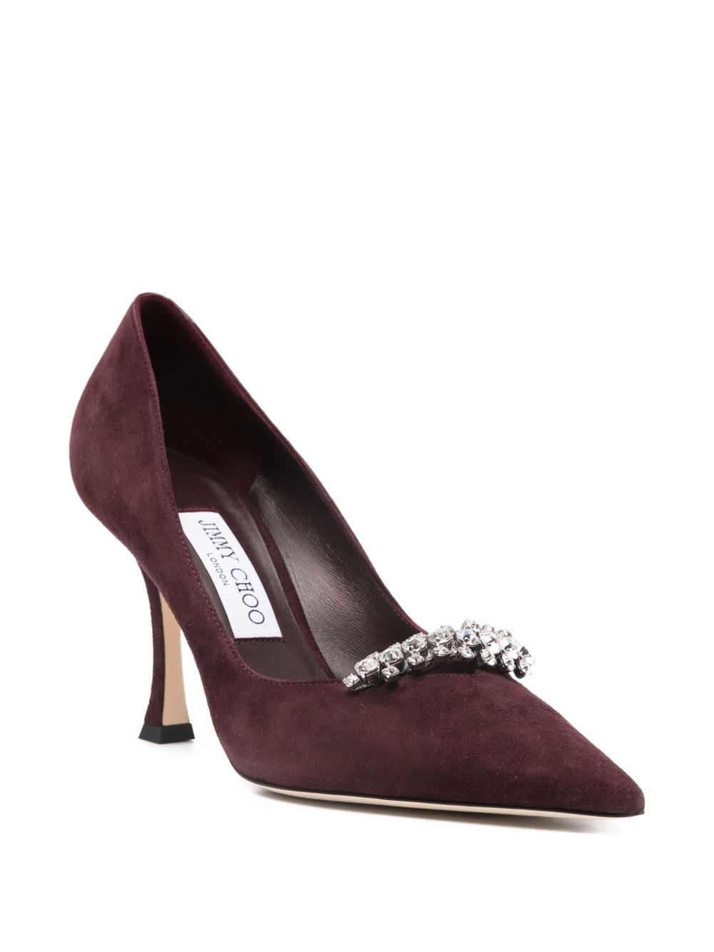 Décolleté a punta con cristalli in bordeaux Jimmy choo - donna 