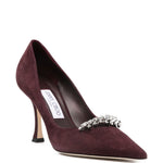 Décolleté a punta con cristalli in bordeaux Jimmy choo - donna 