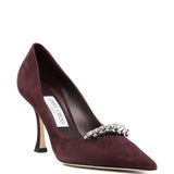 Décolleté a punta con cristalli in bordeaux Jimmy choo - donna 