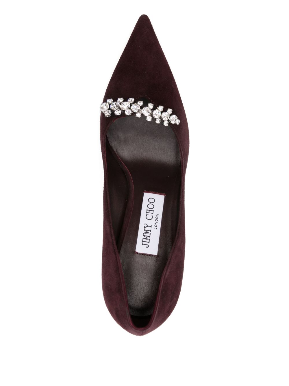 Décolleté a punta con cristalli in bordeaux Jimmy choo - donna 