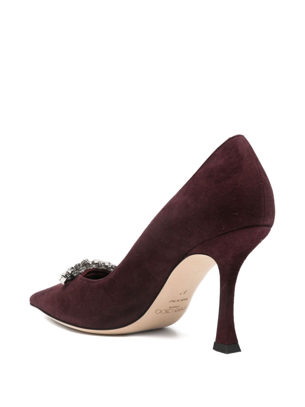 Décolleté a punta con cristalli in bordeaux Jimmy choo - donna 