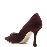 Décolleté a punta con cristalli in bordeaux Jimmy choo - donna 