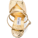 Sandali con effetto serpente in oro Jimmy choo - donna 
