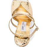 Sandali con effetto serpente in oro Jimmy choo - donna 
